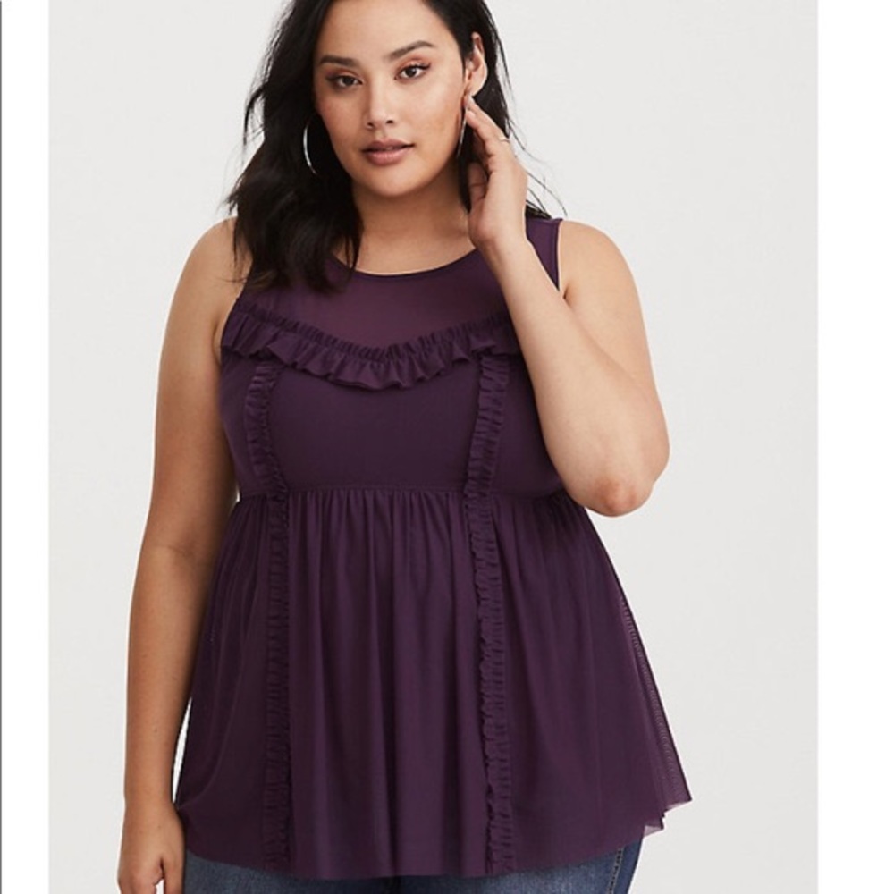 Purple mesh doll man top torrid